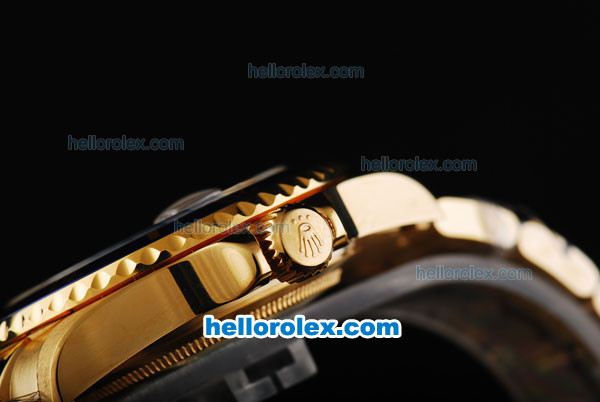 Rolex Submariner Automatic Movement Full Gold with Blue Dial and Bezel - Click Image to Close